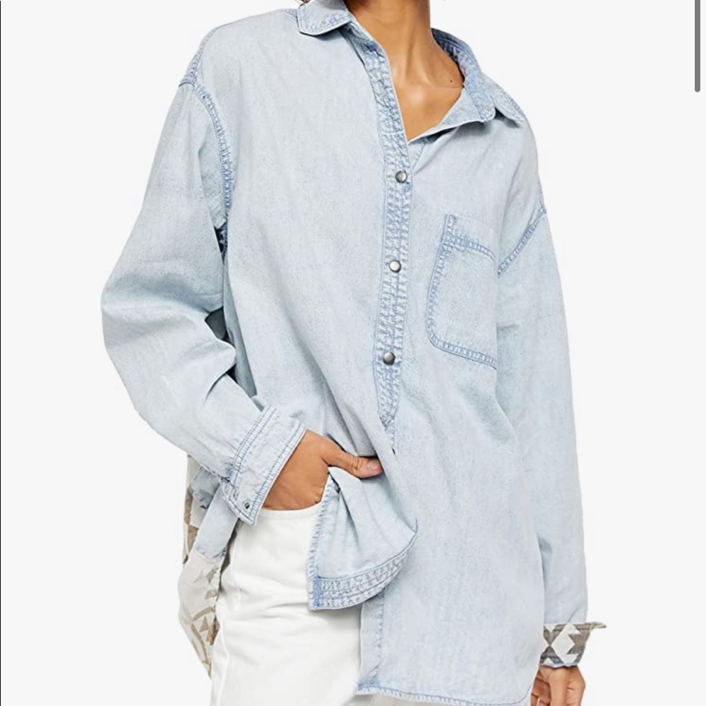 Free People Echo Rock Chambray Shirt NWT